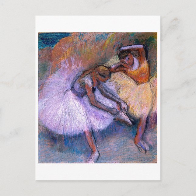 Cartão Postal Edgar Degas - Dois Dançarinos 1898 Balé Dança Past (Frente)