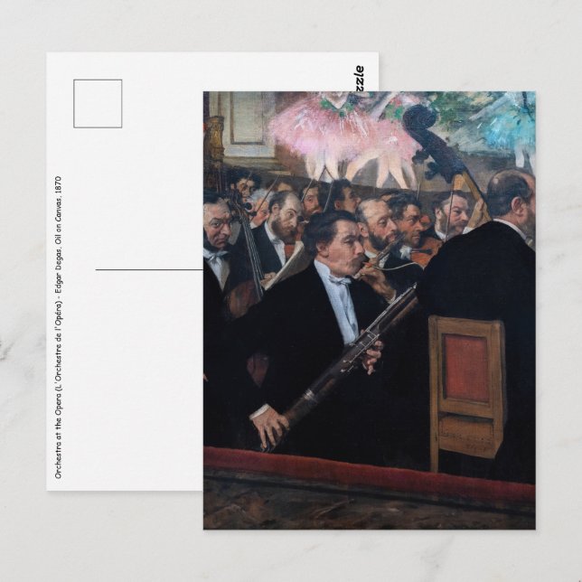 Cartão Postal Edgar Degas - Orquestra na Ópera (Frente/Verso)