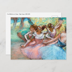 Cartão Postal Edgar Degas - Quatro Ballerinas no Palco