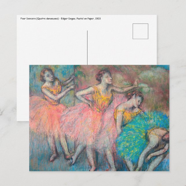 Cartão Postal Edgar Degas - Quatro Dançarinos (Frente/Verso)