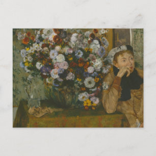 Cartão Postal Edgar Degas - Uma mulher sentada ao lado de um vas