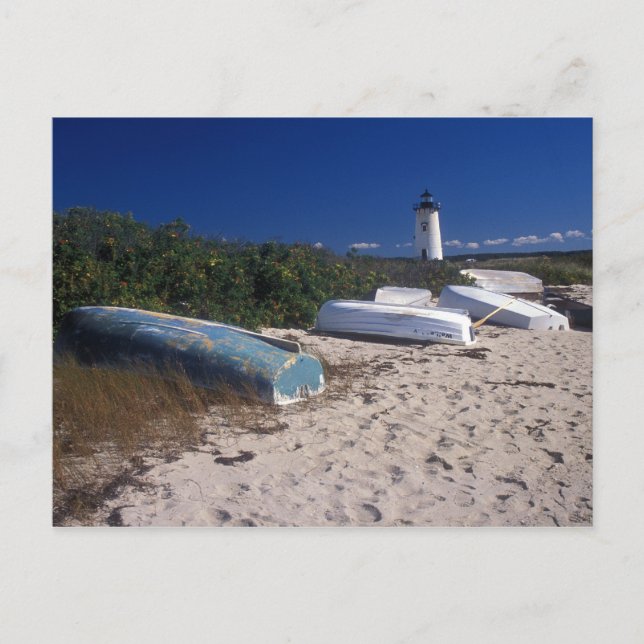 Cartão Postal Edgartown Lighthouse e Beach (Frente)