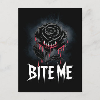 Cartão Postal Edgy 'Bite Me' Gótico Rosa
