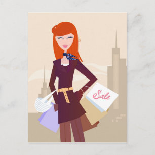 Cartão Postal Edição de designers: Comprando garota