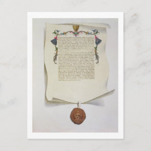 Cartão Postal Edição do Facsimile da Magna Carta, primeira pub