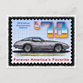 Cartão Postal Edição especial Corveta do aniversário 1978 de