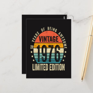 Cartão Postal Edição Limitada de Aniversário de 50 anos Vintage