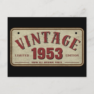 Cartão Postal Edição Limitada Vintage 1953 Todas as Peças Origin