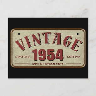 Cartão Postal Edição Limitada Vintage 1954 Peças Originais