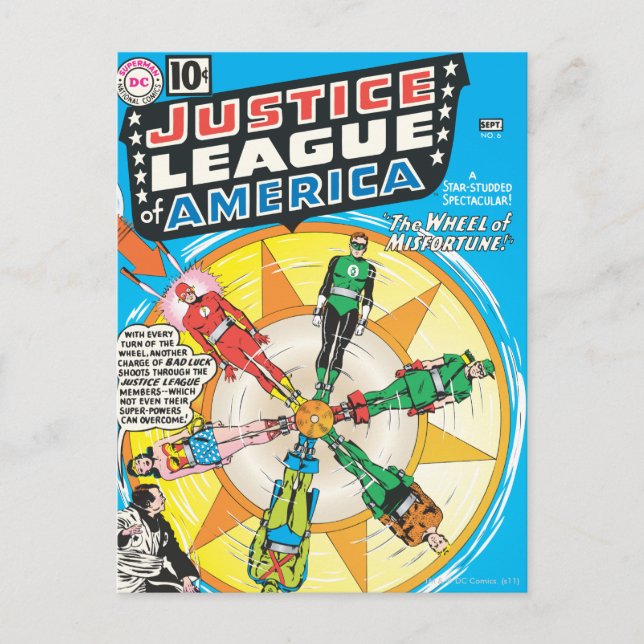 Cartão Postal Edição nº 6 da Liga da Justiça da América - setemb (Frente)