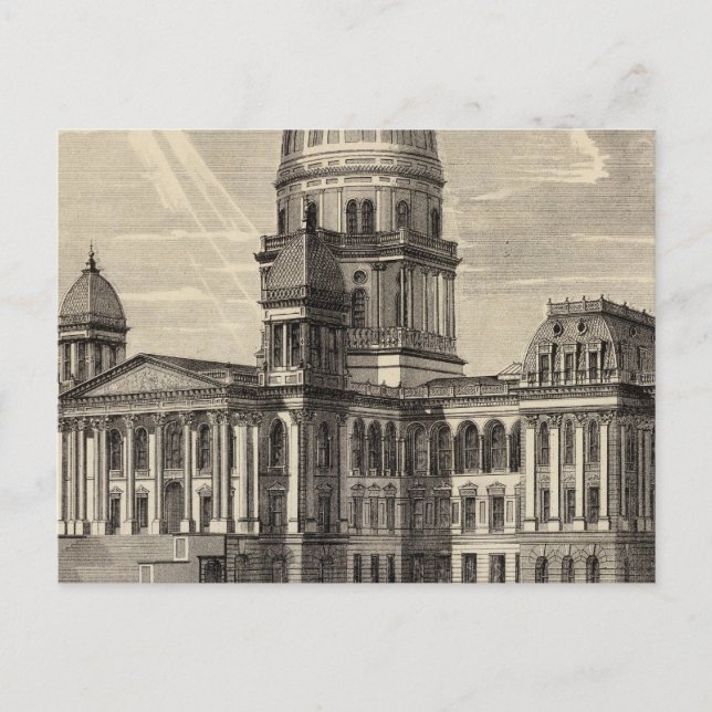 Cartão Postal Edifício Capitólio Estatal, Springfield, Ill (Frente)