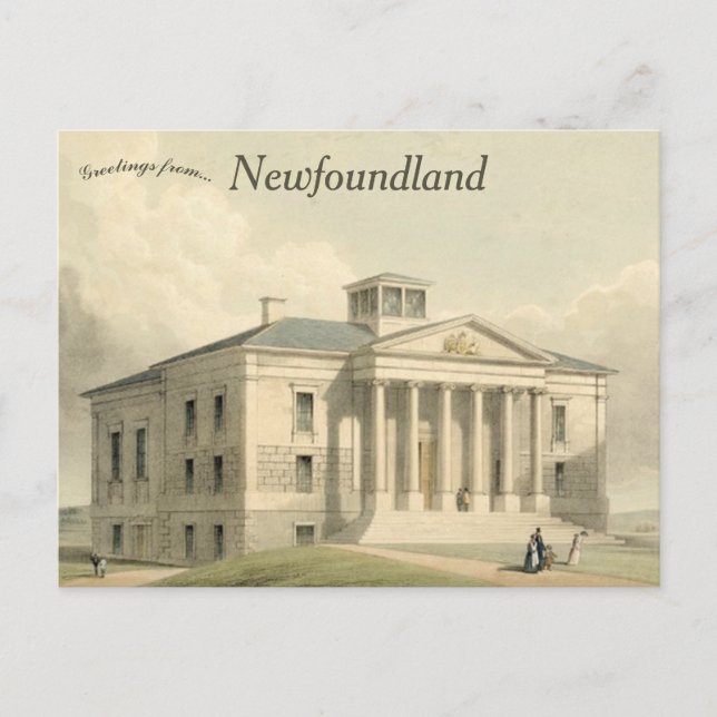 Cartão Postal Edifício Colonial Terra Nova Canadá (Frente)