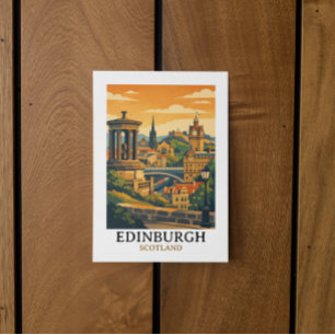 Cartão Postal Edifício Colorido de Edimburgo Escócia Castelo Via