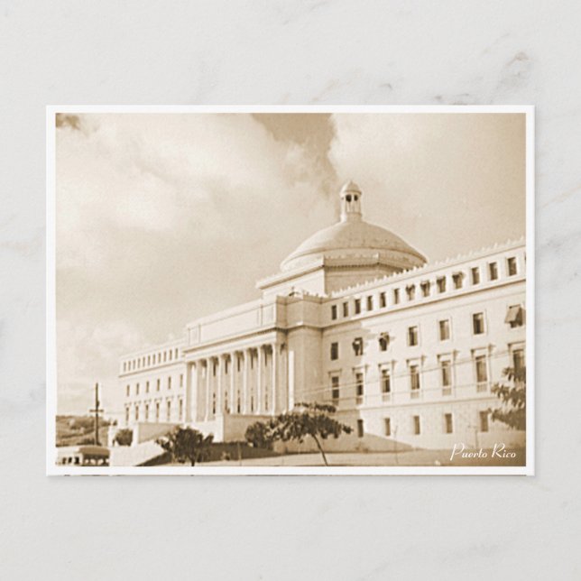 Cartão Postal Edifício do Capitólio de San Juan Porto Rico 1938  (Frente)