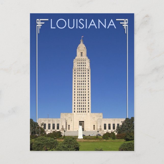 Cartão Postal Edifício do Capitólio do Estado de Louisiana, Bato (Frente)