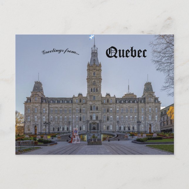 Cartão Postal Edifício do Parlamento de Quebec em Quebec Canadá (Frente)