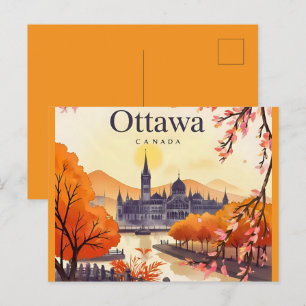 Cartão Postal Edifício do Parlamento do Canadá em Ottawa, panora