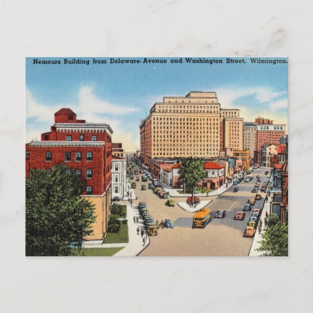 Cartão Postal Edifício Nemours De Delaware, Wilmington (Frente)