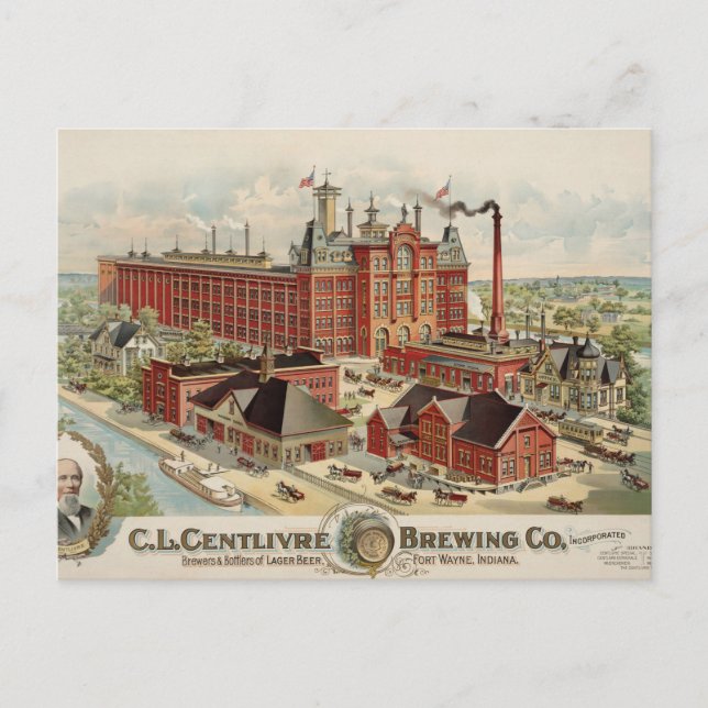 Cartão Postal Edifícios da C.L. Centlivre Brewing Company. (Frente)