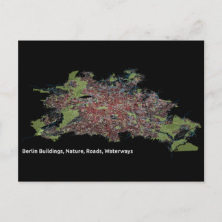 Cartão Postal Edifícios de Berlim, Natureza, Estradas, Vias Nave