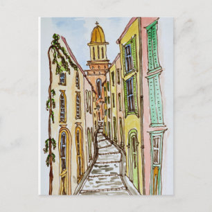 Cartão Postal Edifícios de Saint-Tropez Riviera Francesa, Fran