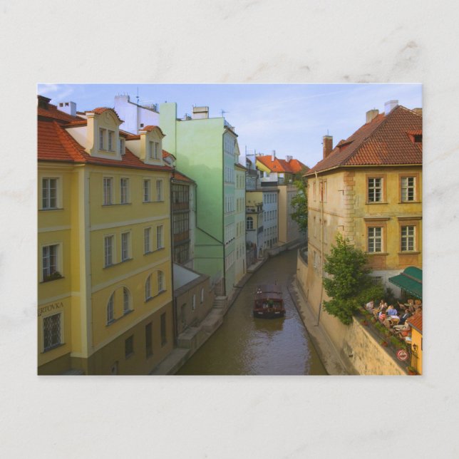 Cartão Postal Edifícios históricos com canal, Praga, República T (Frente)