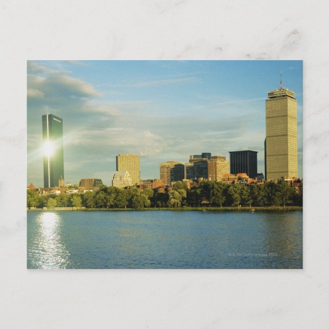 Cartão Postal Edifícios no pôr do sol, John Hancock Tower, Bosto (Frente)