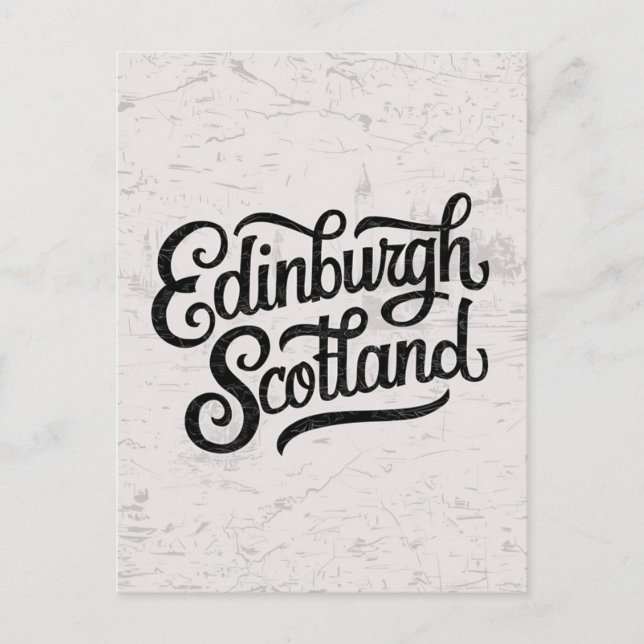 Cartão Postal Edimburgo - Escócia desenhada (Frente)