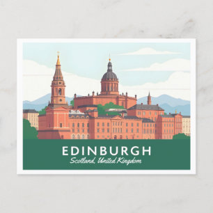 Cartão Postal Edimburgo Escócia Reino Unido Pastel Viagem