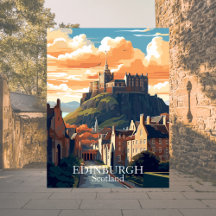 Edimburgo, Scotland Postcard - Castelo de Edimburg