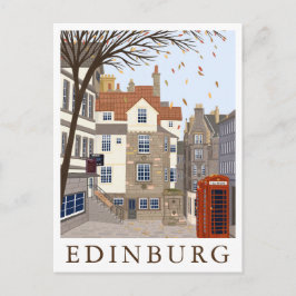 Cartão Postal Edinburg Scotland Travel Illustration