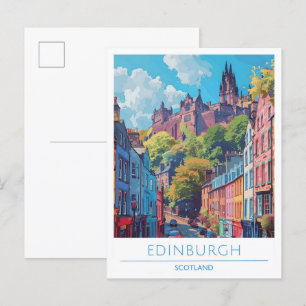 Cartão Postal Edinburgh Scotland Art Viagens vintage