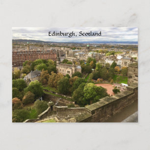 Cartão Postal Edinburgh Scotland City Skyline, dos muros do Cast