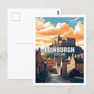 Cartão Postal Edinburgh Scotland Famoso Viagem Places