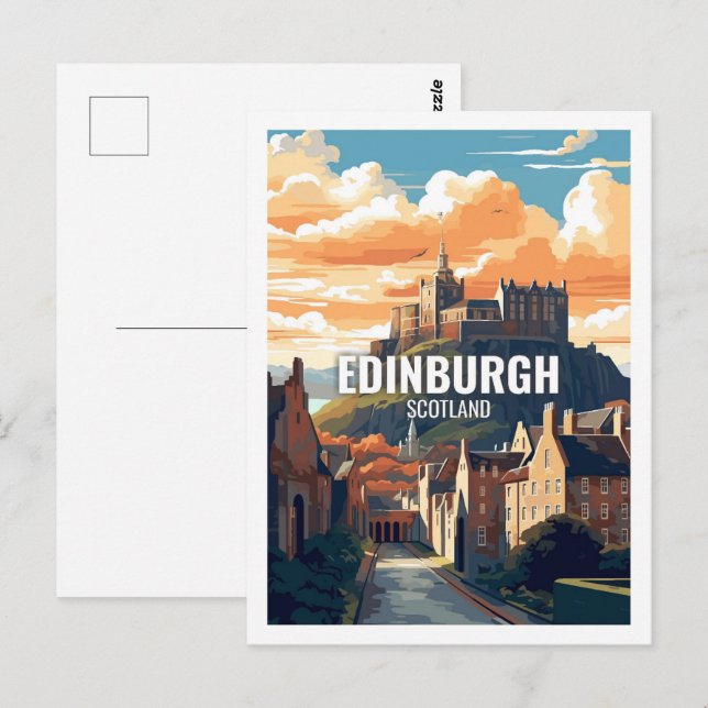 Cartão Postal Edinburgh Scotland Famoso Viagem Places (Frente/Verso)