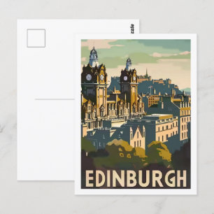 Cartão Postal Edinburgh Scotland Vintage Famosa Viagem