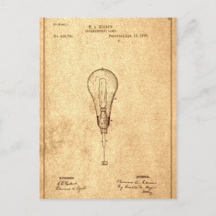 Cartão Postal Edison Bulb Patent