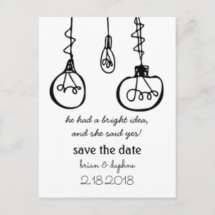 Cartão Postal Edison Light Bulb Save Date (A lâmpada Edison salv