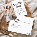 Cartão Postal Editável Salvar o Script Minimalista de Data Elega<br><div class="desc">Mínimo Elegante e Moderno editável Salve o Cartão-Postal de Casamento de Data. O cartão de convite para salvar a data inclui a tipografia moderna de script com letra manuscrita com um design chic e simples ao qual você pode adicionar sua fotografia personalizada de noivado.</div>
