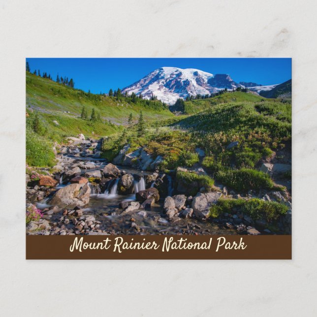 Cartão Postal Edith Creek e Monte Rainier Morning Light (Frente)