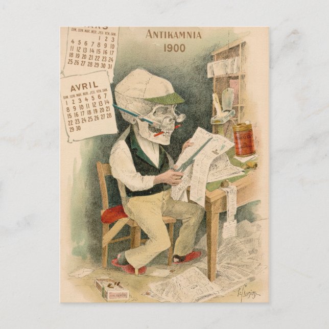 Cartão Postal Editor esquelético (Frente)