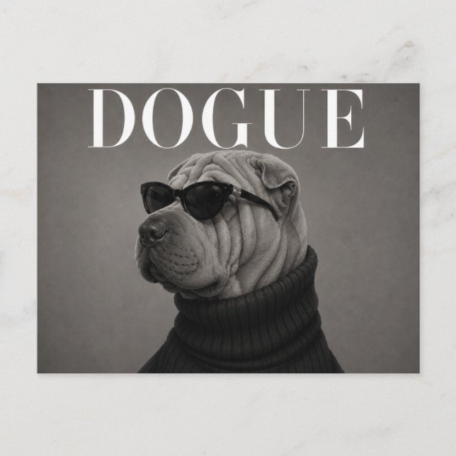 Cartão Postal Editorial de Moda de Luxo Shar Pei (Frente)