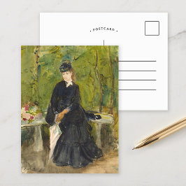 Cartão Postal Edma Sentada num Parque | Berthe Morisot