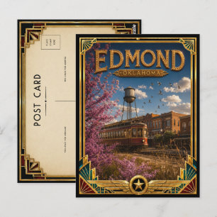 Cartão Postal Edmond Oklahoma Arte Deco Vintage Idade Dourada