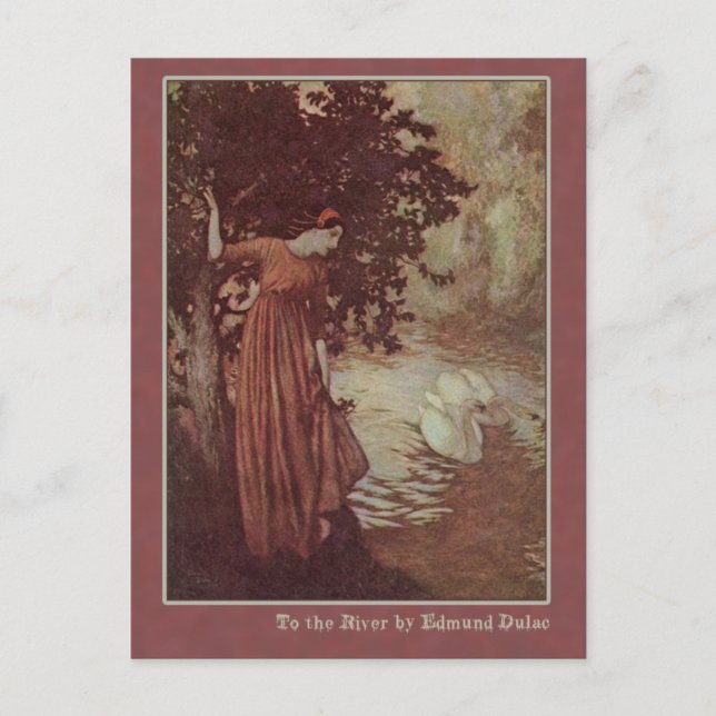 Cartão Postal Edmund Dulac Ilustra Edgar Allan Poe (Frente)