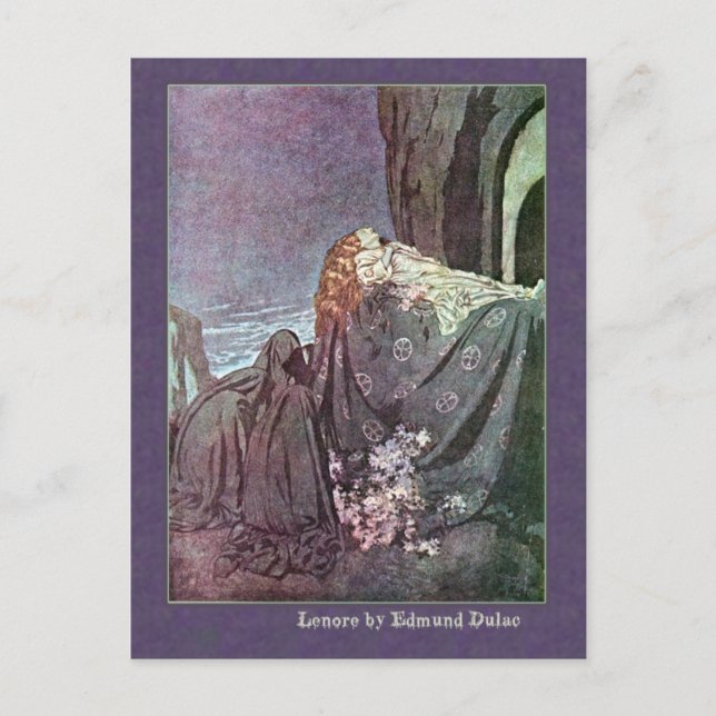 Cartão Postal Edmund Dulac Ilustra Edgar Allan Poe (Frente)