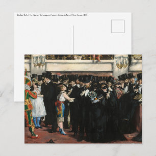 Cartão Postal Edouard Manet - Baile de Máscaras na Ópera