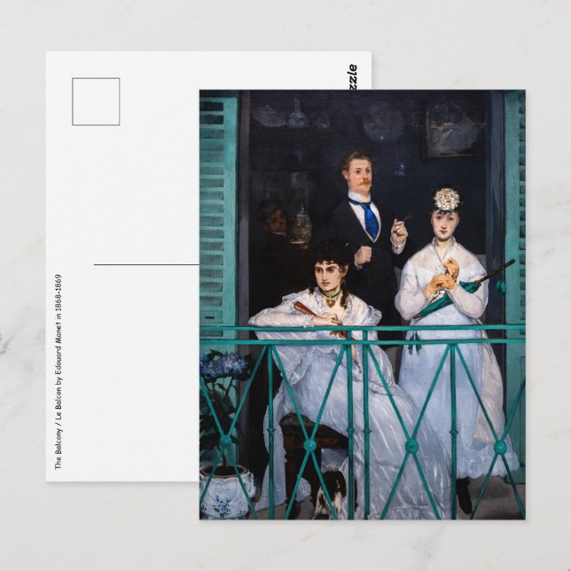 Cartão Postal Edouard Manet - Balcony / Le Balcon (Frente/Verso)