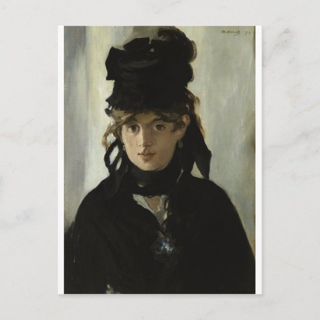 Cartão Postal Edouard Manet - Berthe Morisot com um Buquê (Frente)