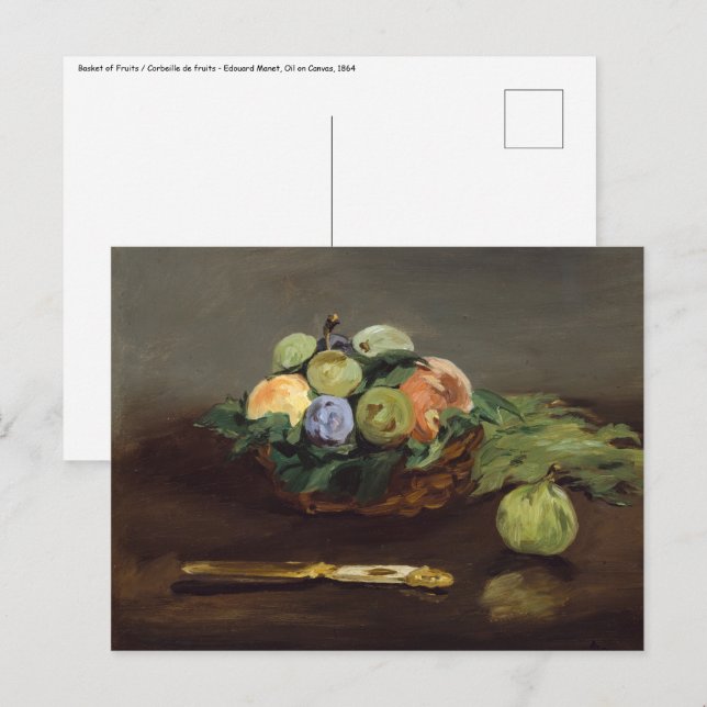 Cartão Postal Edouard Manet - Cesto de Frutas (Frente/Verso)